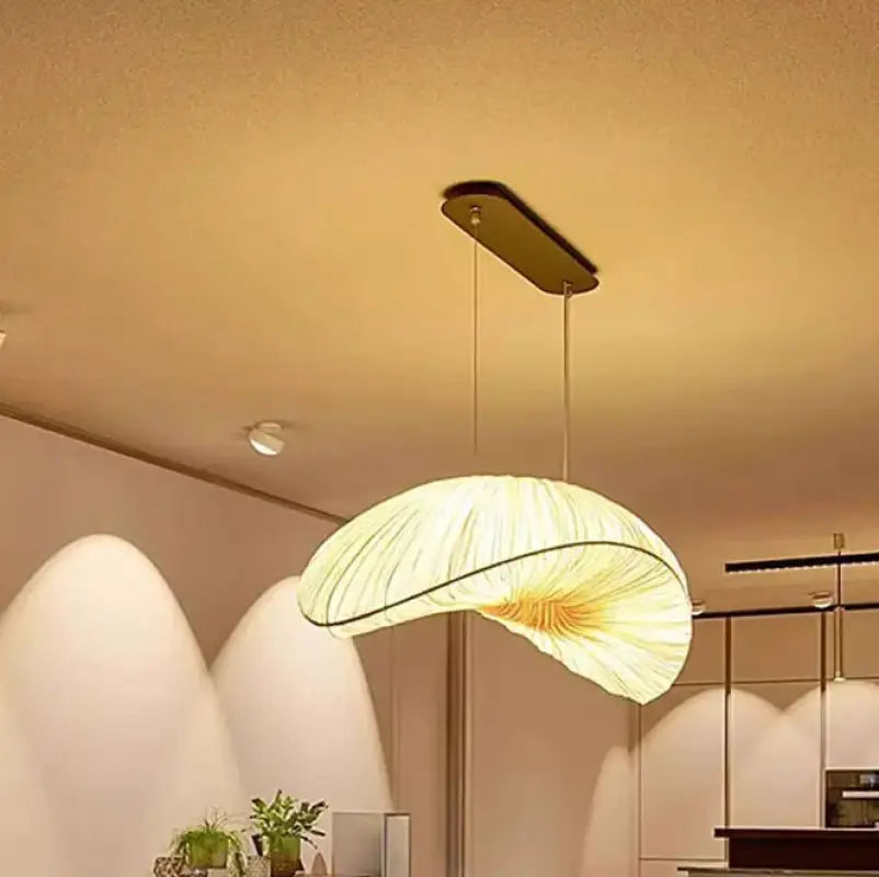 Suspension Luminaire Moderne Tissu Allongée Unique Élégance