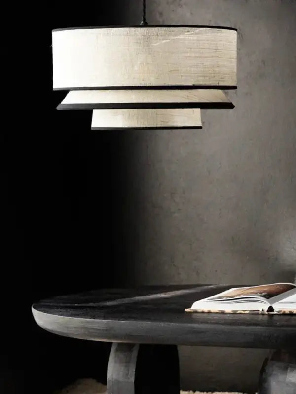 Suspension luminaire moderne en tissu blanc élégant