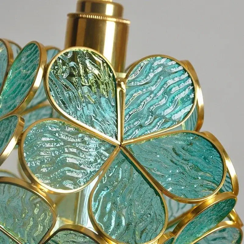 Suspension Luminaire Moderne En Verre Coloré Fleur Design
