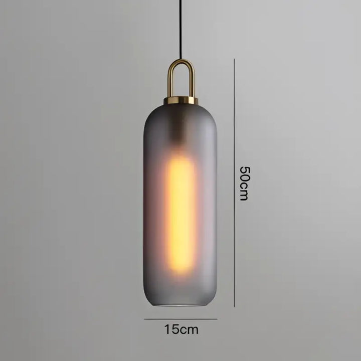 Suspension luminaire moderne en verre fumé au style design