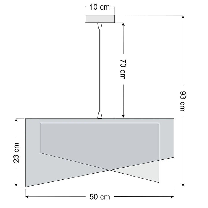 Suspension luminaire noir galactic auric avec abat-jour géométrique minimaliste et cordon de suspension fin