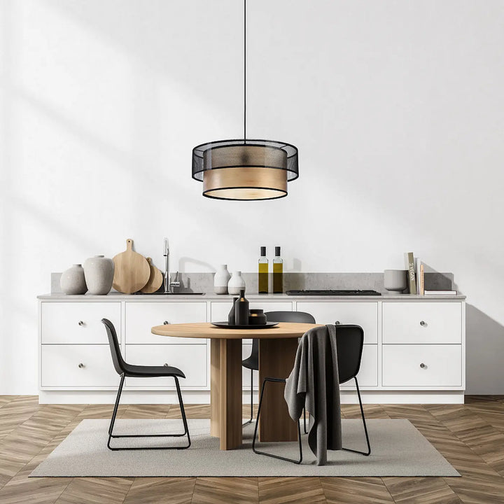 Suspension Luminaire | DUO (Noir/Beige)