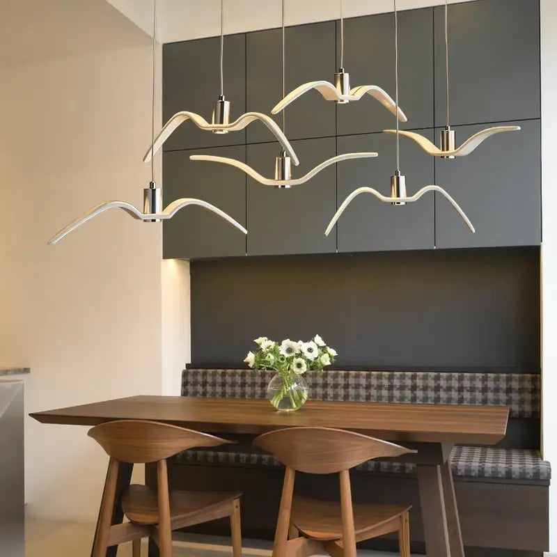 Suspension Luminaire Oiseau À LED Au Design Minimaliste Noir