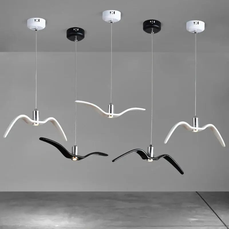 Suspension Luminaire Oiseau À LED Au Design Minimaliste Noir