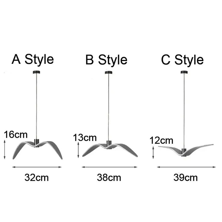 Suspension Luminaire Oiseau À LED Au Design Minimaliste Noir