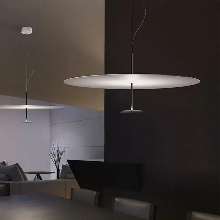 Suspension Luminaire Ovale Blanche Moderne En Aluminium