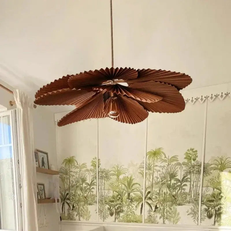 Suspension Luminaire En Papier Marron Style Bohème Chic