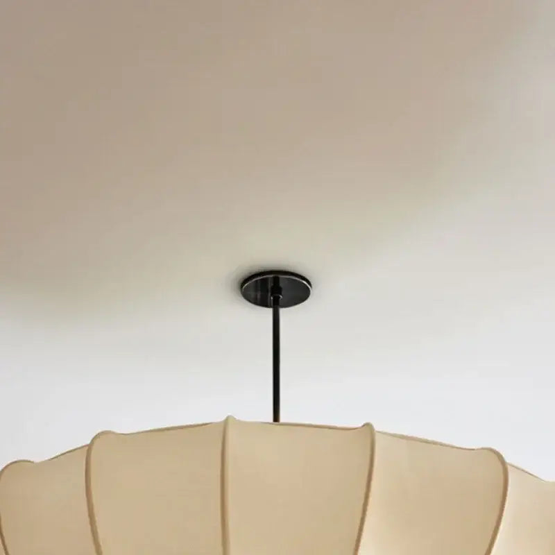 Suspension Luminaire Parapluie Blanc Avec Support Noir Minimaliste