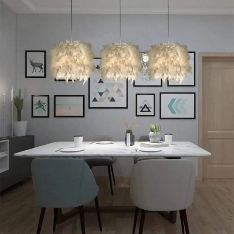 Suspension Luminaire Plume Cylindrique Blanche