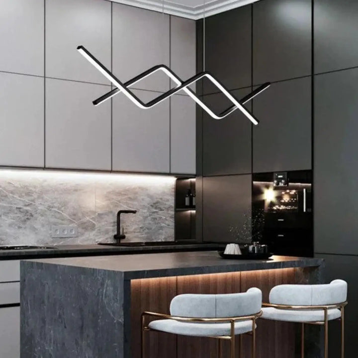 Suspension Luminaire Salon Barres Lumineuses Acrylique