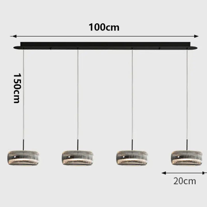 Suspension luminaire suspendue en verre avec support noir