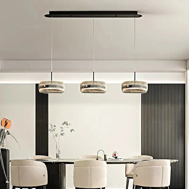 Suspension luminaire suspendue en verre avec support noir