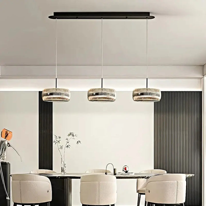 Suspension luminaire suspendue en verre avec support noir