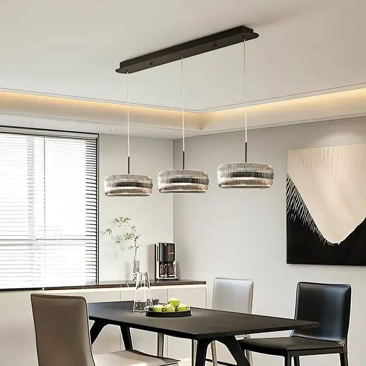 Suspension luminaire suspendue en verre avec support noir