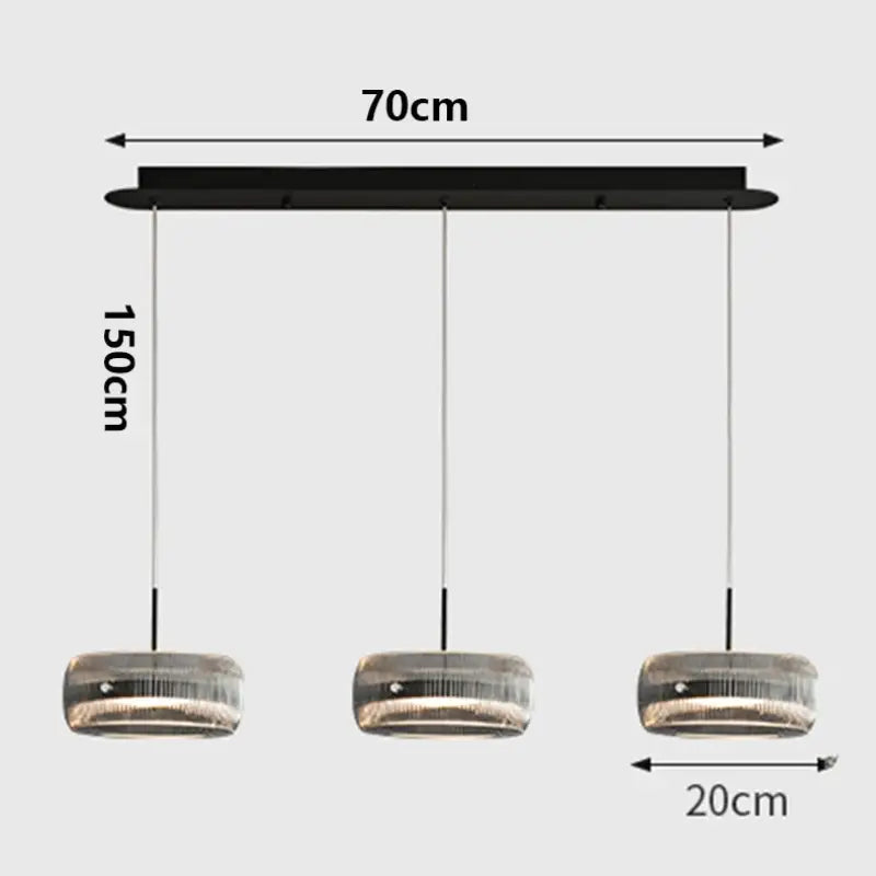 Suspension luminaire suspendue en verre avec support noir