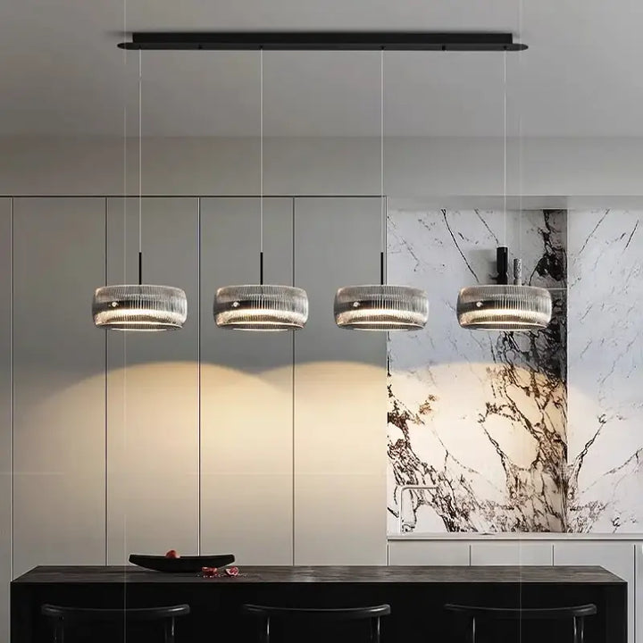 Suspension luminaire suspendue en verre avec support noir