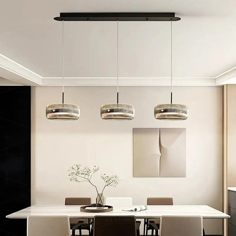 Suspension luminaire suspendue en verre avec support noir