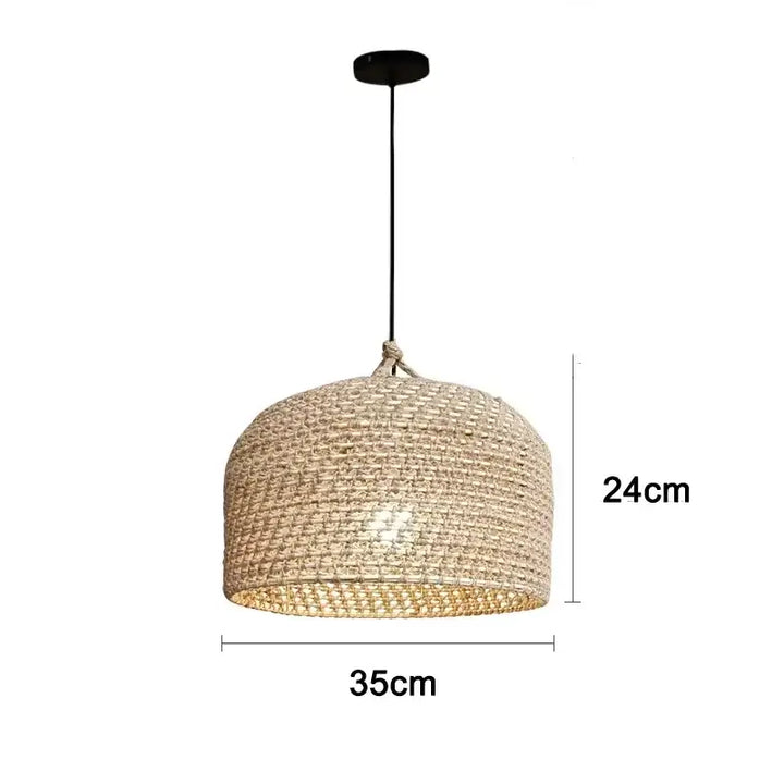 Suspension luminaire tissée en osier design moderne