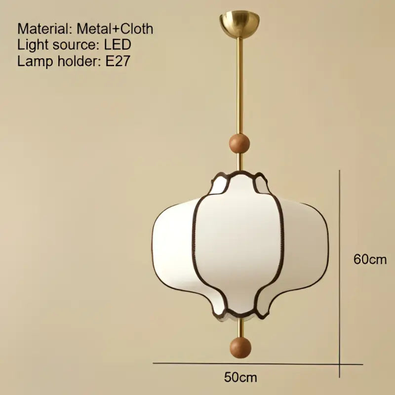 Suspension luminaire en tissu blanc chic et moderne