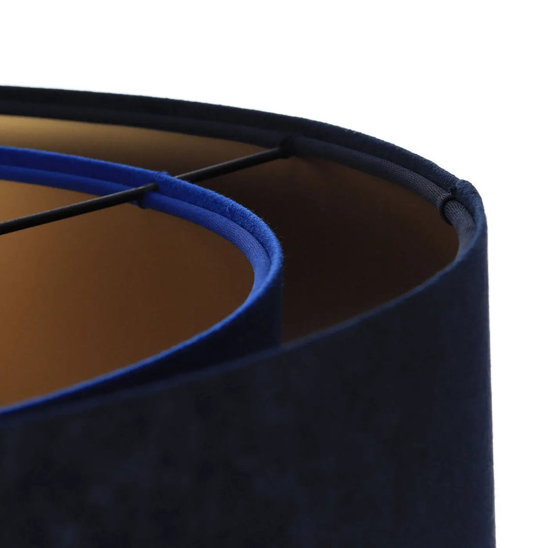 Suspension Luminaire | GALAXY VELOUR 50 cm (Bleu Marine/Bleu Indigo/Doré)