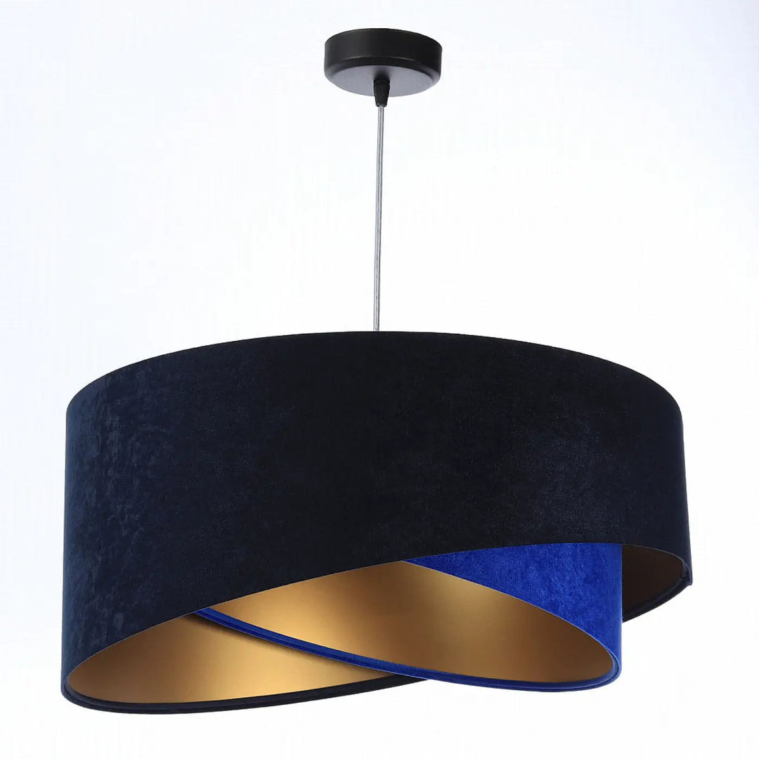 Suspension Luminaire | GALAXY VELOUR 50 cm (Bleu Marine/Bleu Indigo/Doré)
