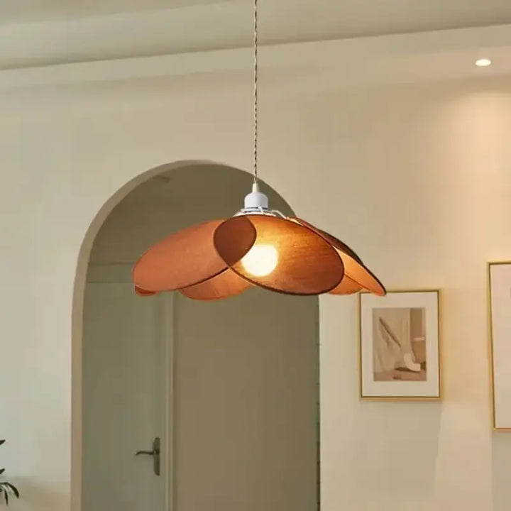 Suspension luminaire en tissu fleur style moderne raffiné