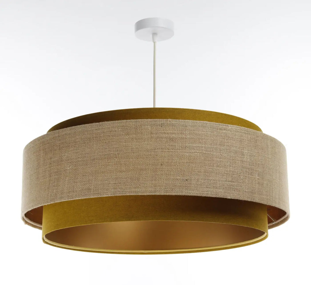 Suspension Luminaire | DOBLO CLASSIC (Moutarde /Beige/Doré)