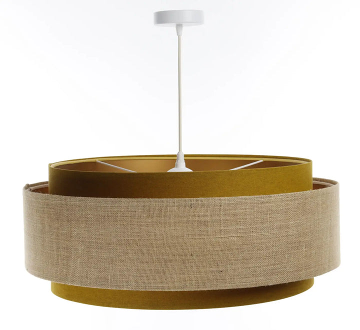 Suspension Luminaire | DOBLO CLASSIC (Moutarde /Beige/Doré)