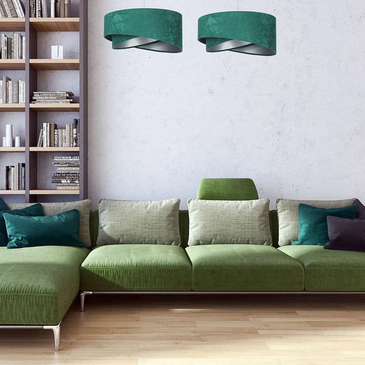 Suspension Luminaire | GALAXY VELOUR 50 cm (Vert/Argent)