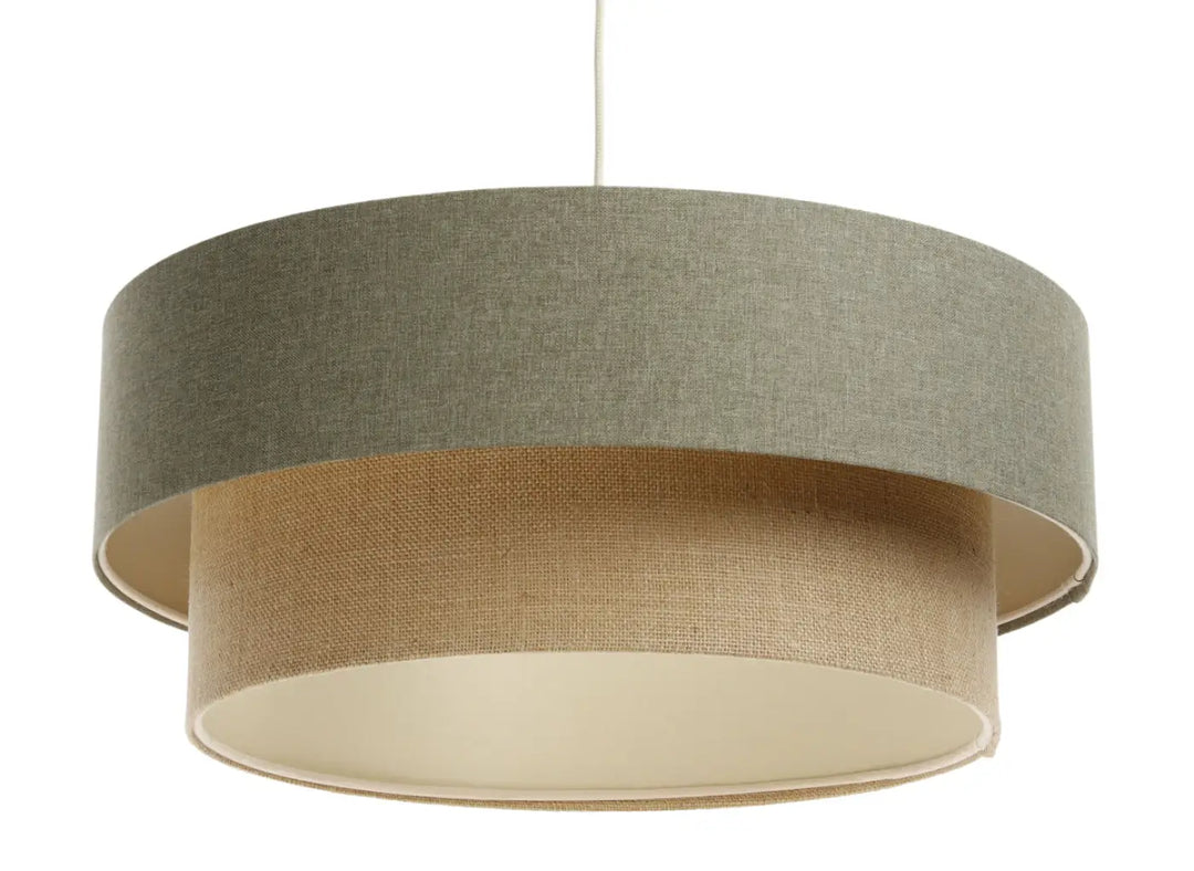 Pendant lamp Duo BOHO ELEGANT – Grey green/Beige/Ecru