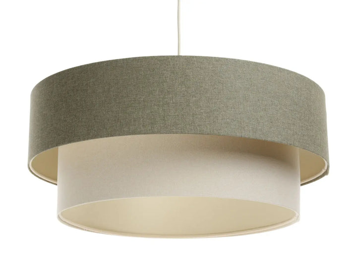 Pendant lamp Duo BOHO ELEGANT – Grey green/Creme/Ecru