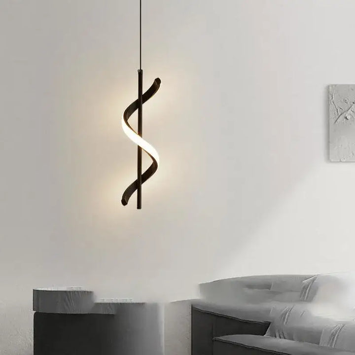Suspension luminaire tourbillon LED pour chambre moderne


