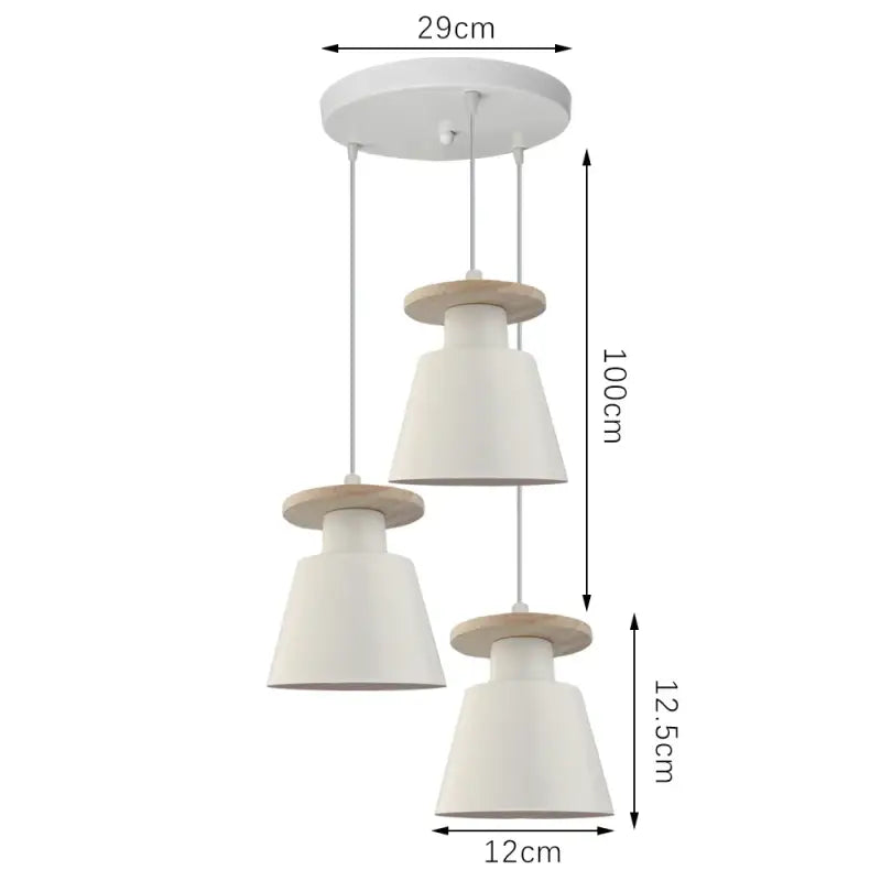Suspension luminaire à trois éclairages style nordique