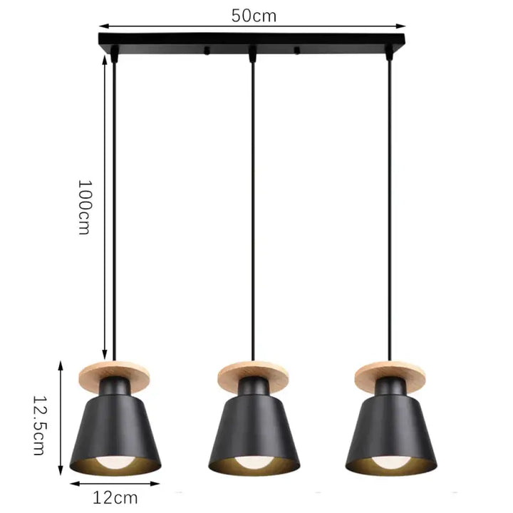 Suspension luminaire à trois éclairages style nordique