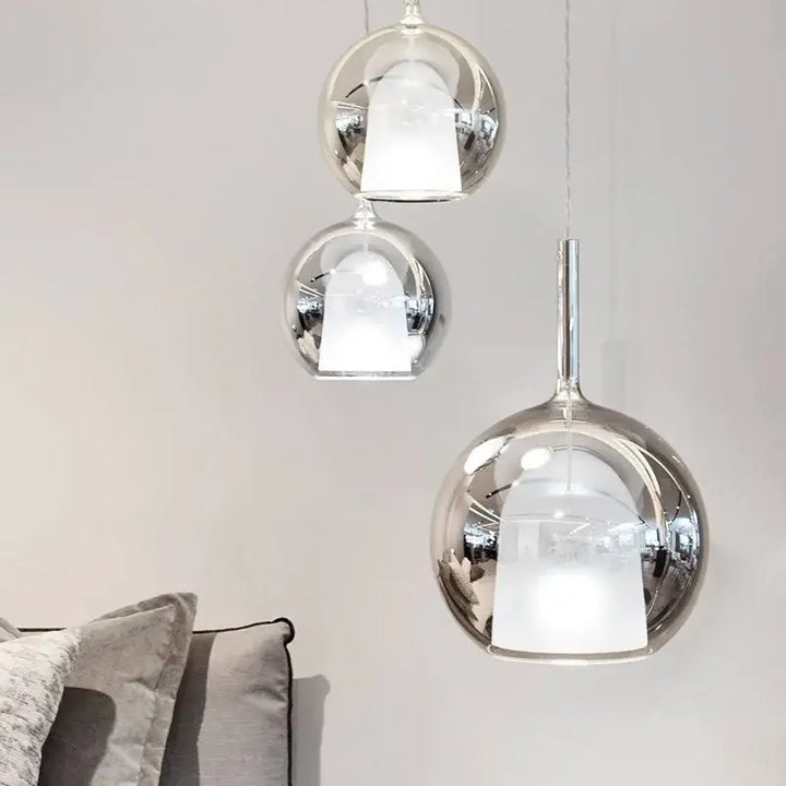Suspension luminaire en verre ambré style moderne design