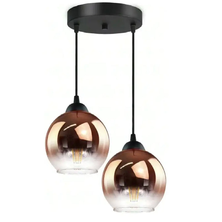 Suspension luminaire en verre ambré vintage décoratif cosy