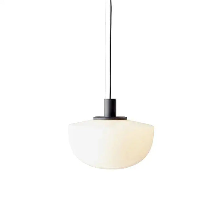Suspension luminaire en verre blanc design scandinave épuré