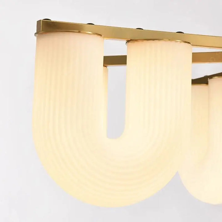 Lustre En Verre Blanc Sculptural Style Contemporain