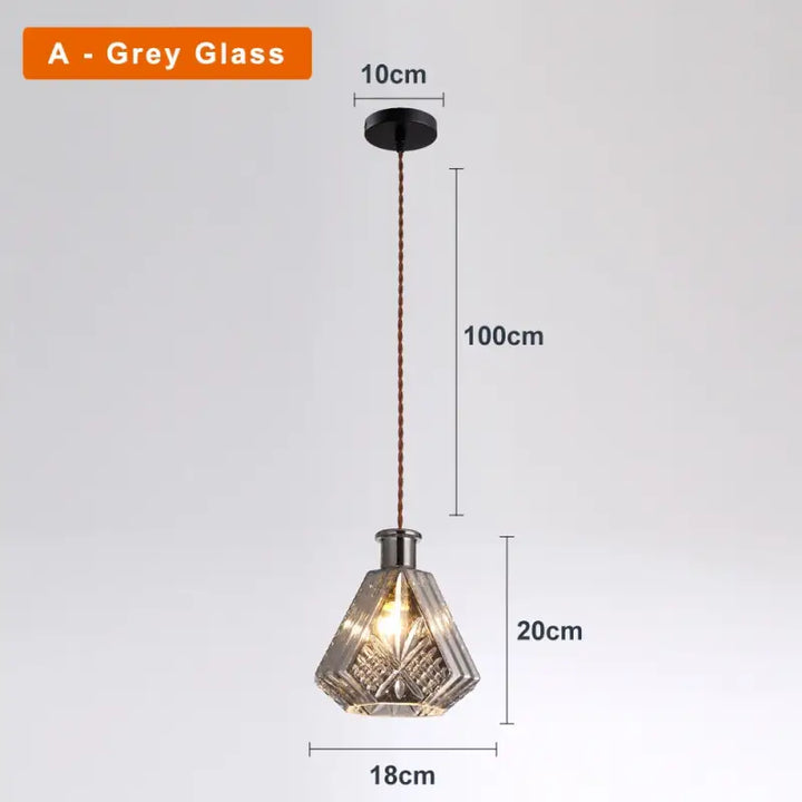 Suspension luminaire en verre ciselé style art déco élégant