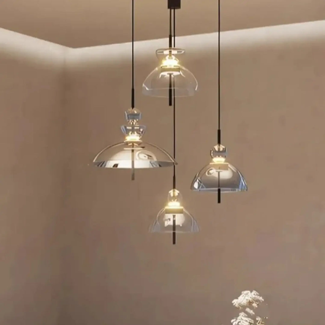 Suspension luminaire en verre au design nordique scandinave