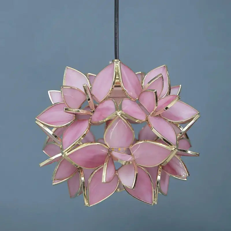 Suspension luminaire en verre forme de fleur au style poétique