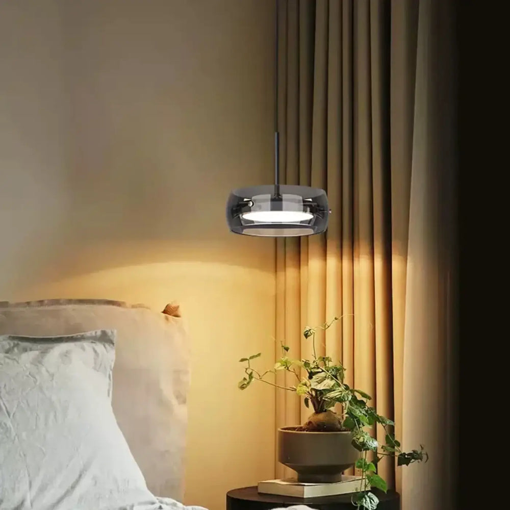 Suspension Luminaire Verre Fumé Design Moderne Raffiné

