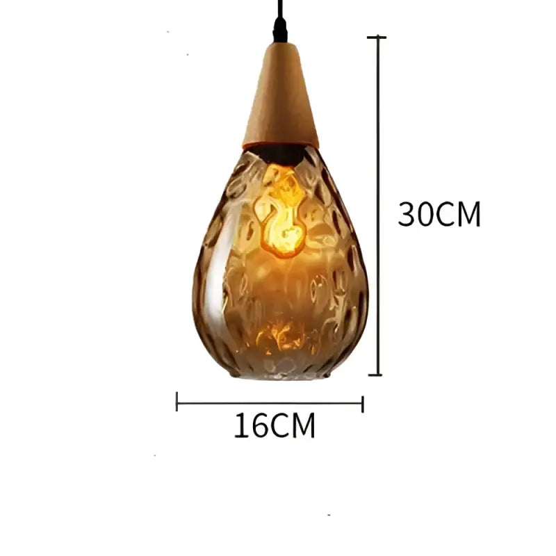 Suspension luminaire en verre soufflé en forme de goutte élégante