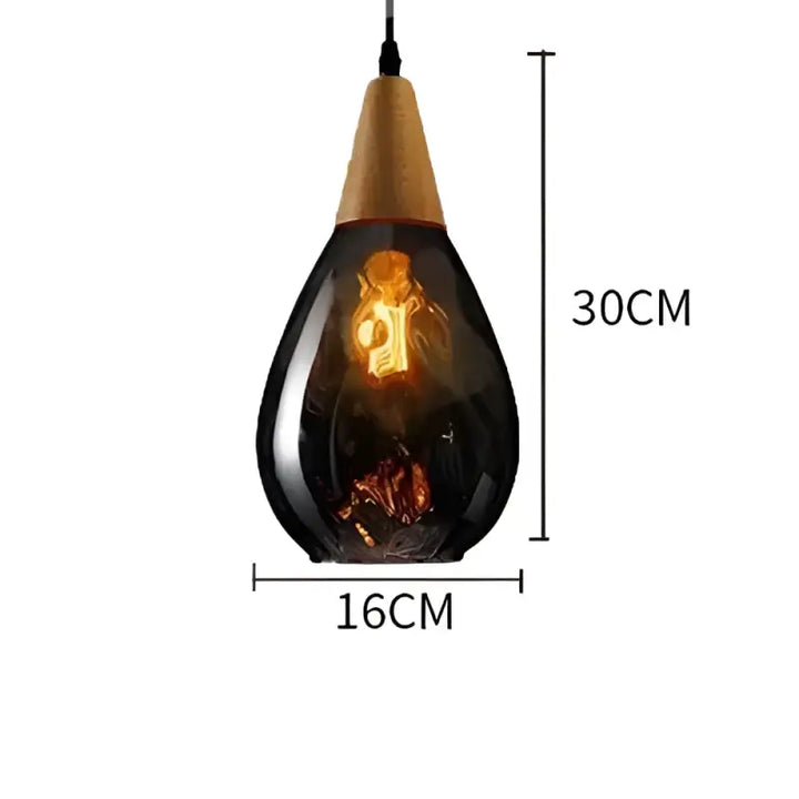 Suspension luminaire en verre soufflé en forme de goutte élégante