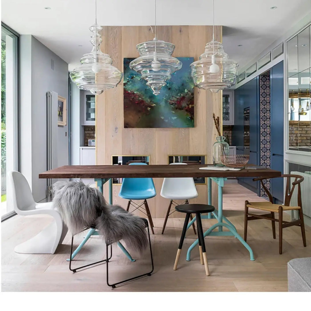 Suspension luminaire en verre style art déco élégant
