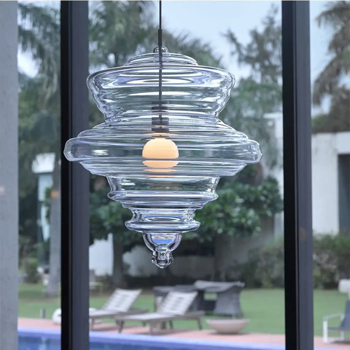 Suspension luminaire en verre style art déco élégant