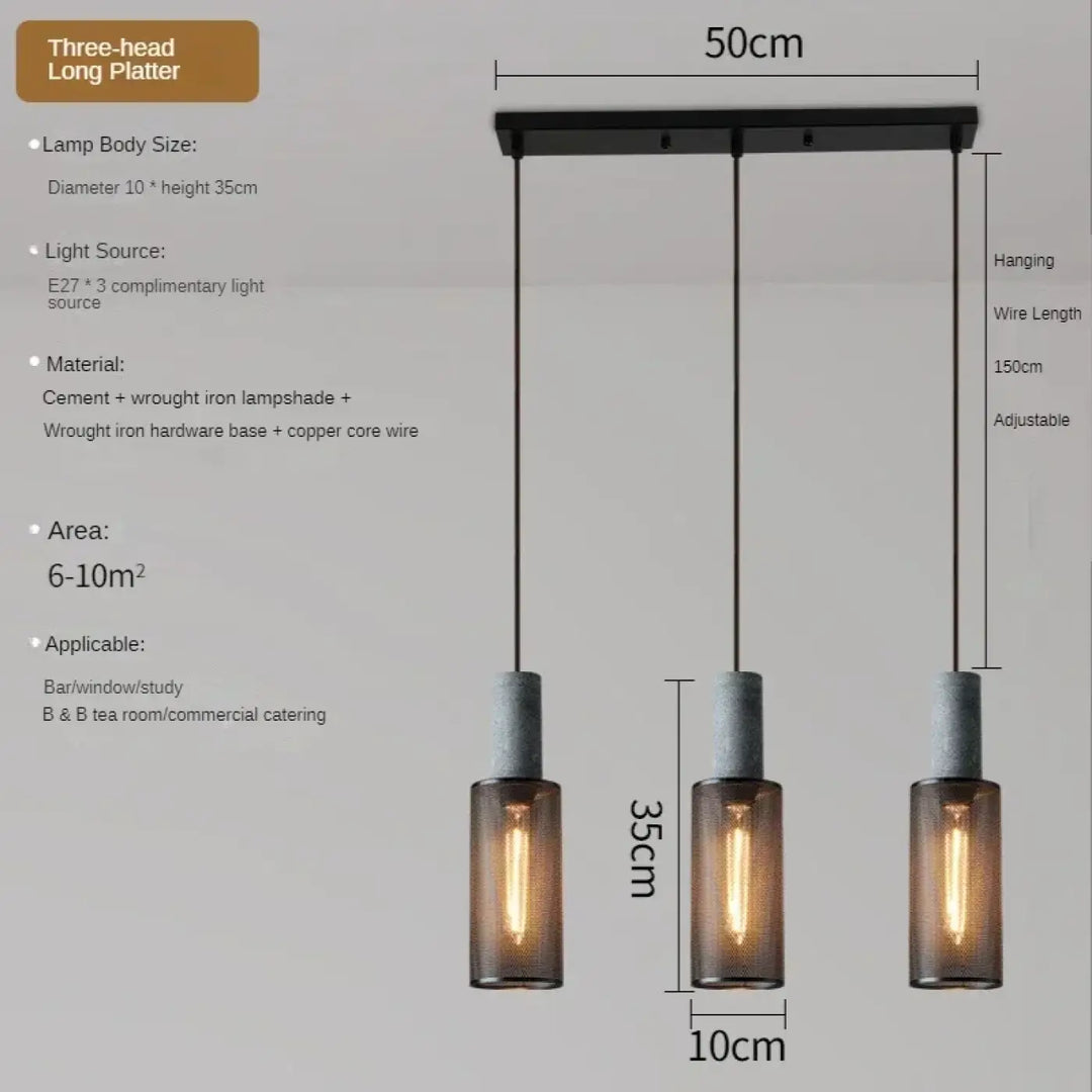 Suspension luminaire en verre industriel loft noir style atelier