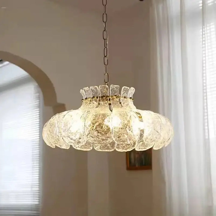 Suspension luminaire en verre style rétro pour salon élégant