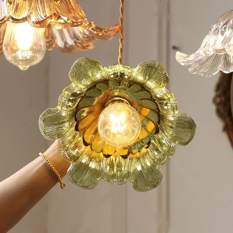 Suspension luminaire verre transparent style vintage