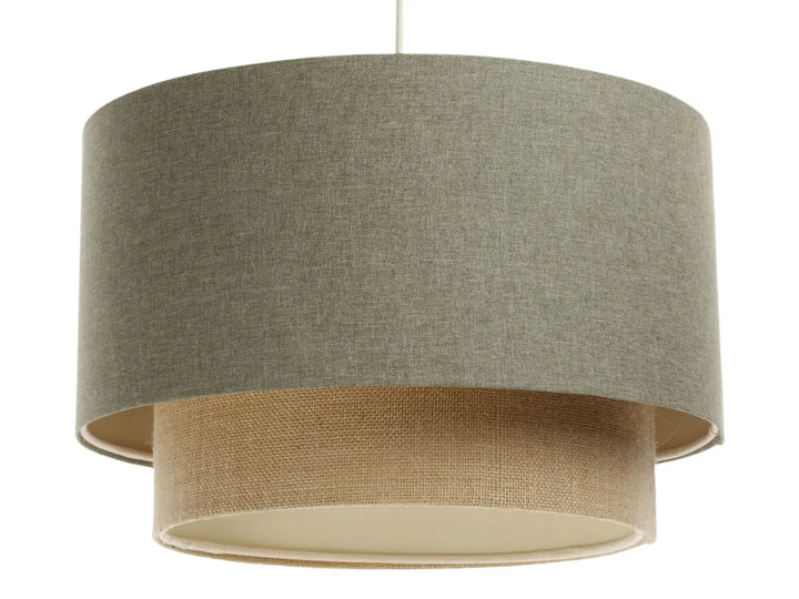 Pendant lamp Duo BOHO ELEGANT – Grey green/Beige/Ecru